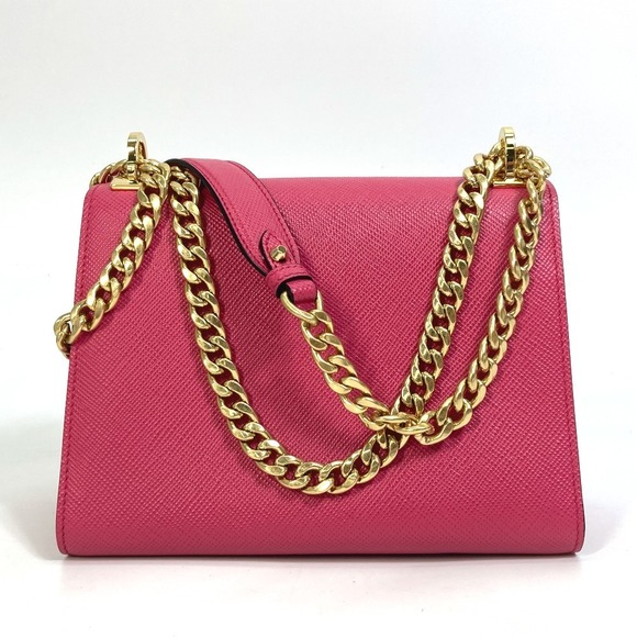 Prada crossbody Monochrome Chain Shoulder Bag Saffiano Pink - Picture 2 of 9